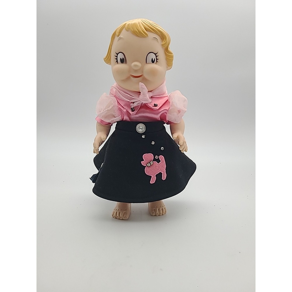 Vintage Campbell Soup‎ Girl 10" Doll WWith Poodle Skirt Pink Blouse No Shoes